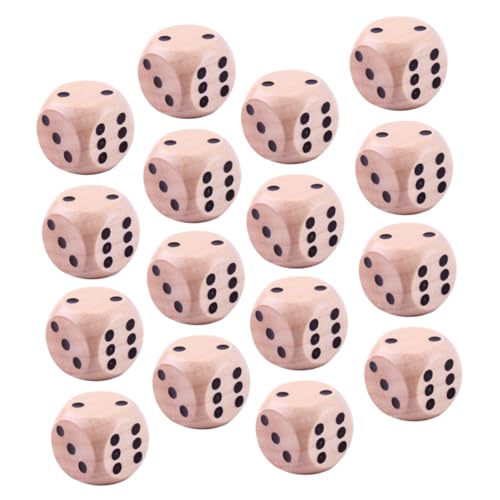 BESPORTBLE 30Stücke Holzspielwürfel Dekorative Punktwürfel Für Brettspiele Und Partys Für Pub Und Spielabende Naturholzfarbe von BESPORTBLE