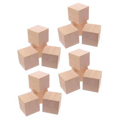 BESPORTBLE 30Stücke Quadratische Holzwürfel Aus Massivem Holz Große Lernspielzeuge Pädagogische Bausteine Für Kreative Spiele Und Mathematische Übungen von BESPORTBLE