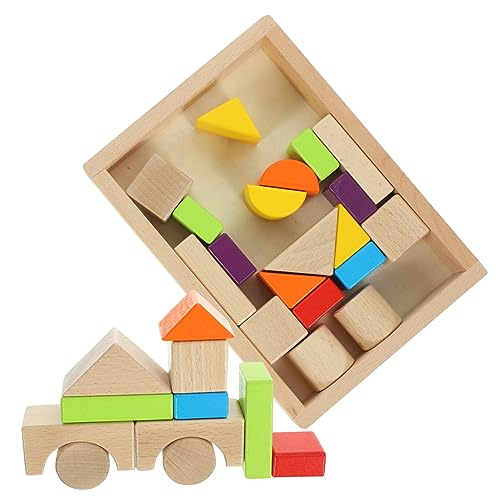 BESPORTBLE 30Stücke Stapelblöcke Aus Holz Farbenfrohes Lernspielzeug Für Bausteine Kreativität Und Formenerkennung Pädagogisches Holzspielzeug Für Frühkindliche von BESPORTBLE