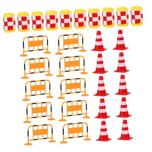 BESPORTBLE 30Stücke Teiliges Verkehrszeichen Spielset Für Simulationsstraßenschilder Verkehrszeichen Barrikaden Rote Orangefarbene Absperrbaken Und Gelbe Warnfässer BESPORTBLE 30Stücke Teiliges Verkehrszeichen Spielset Für Simulationsstraßenschilder Verkehrszeichen Barrikaden Rote Orangefarbene Absperrbaken Und Gelbe Warnfässer von BESPORTBLE
