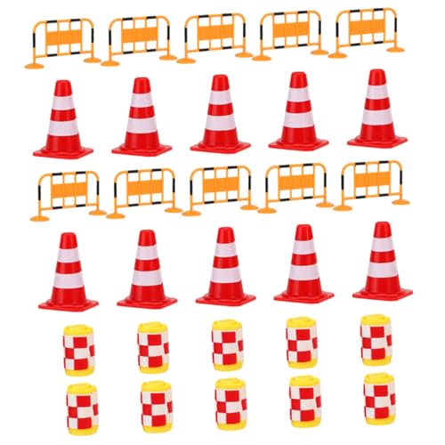 BESPORTBLE 30Stücke Teiliges Verkehrszeichen Spielzeugset Für Miniaturbarrikaden Und Straßensperren Pädagogisches Rollenspiel Für Verkehrserziehung Und Langlebig Für Kreative von BESPORTBLE