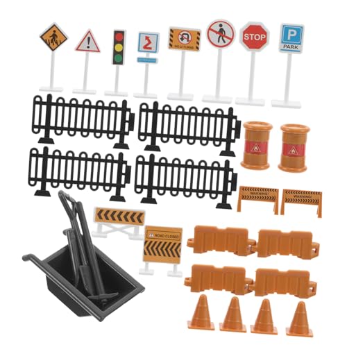 BESPORTBLE 30pcs Kinderverkehrsstraßenschilder Spielzeug Set Bildungsspielset Zum Lernen Von Verkehrsregeln Sicherheitsbewusstsein Für Interaktives Spielen Und Schule von BESPORTBLE