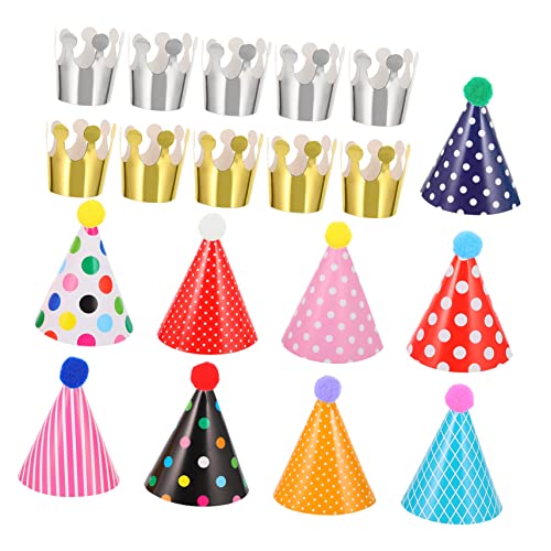 BESPORTBLE 31 Stück Teiliges Bunte Kindergeburtstagshüte Partyhüte mit Krone und Punkten Geburtstagsfeier Deko für Mädchen und Spaß für Kleine Gäste BESPORTBLE 31 Stück Teiliges Bunte Kindergeburtstagshüte Partyhüte mit Krone und Punkten Geburtstagsfeier Deko für Mädchen und Spaß für Kleine Gäste von BESPORTBLE