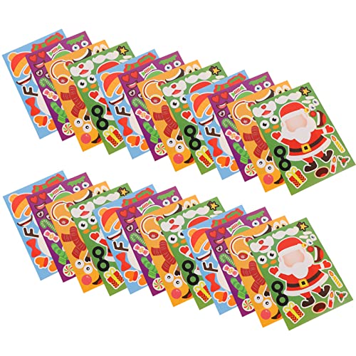 BESPORTBLE 32 Blatt Weihnachts Puzzle Sticker Set für Selbstklebende Aufkleber mit Elch und Schneemann Motiven Bastelset für Weihnachtsdeko und Kreative Partyspiele von BESPORTBLE