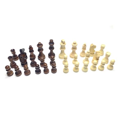 BESPORTBLE 32 Stück Teiliges Holz Schachfiguren Klassische Internationale Schachfiguren Ersatz für Schachbrett Spiel Zubehör Stilvolle Handliche Schachsteine für Anfänger von BESPORTBLE