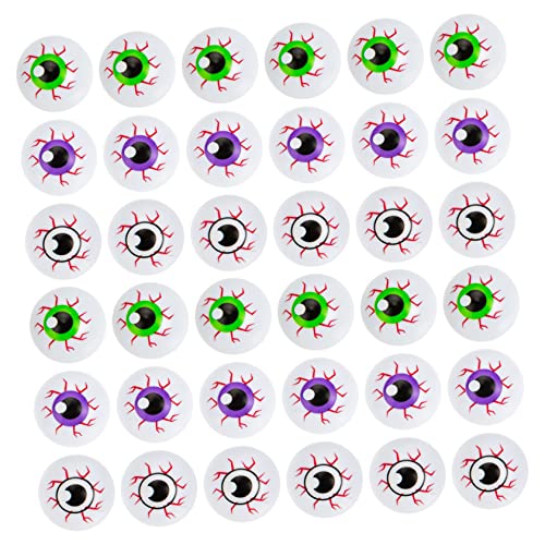 BESPORTBLE 36 Teiliges Halloween Bunte Hohle Kunststoff Augäpfel Kleine Elastische Deko Augen für Gruselige Partys und Halloween Kostümzubehör für Drinnen und Draußen von BESPORTBLE