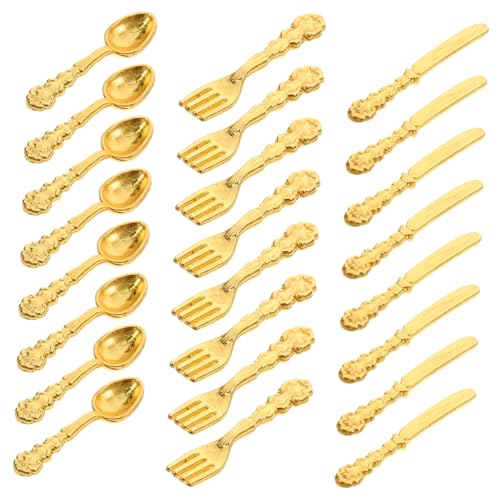 BESPORTBLE 36Stücke Mini Besteck Set Für Puppenhaus Mikro Geschirr Modell Zubehör Für Puppenhaus Dekoration Und Puppenhaus Geschirr Set Für Kreative Rollenspiele von BESPORTBLE