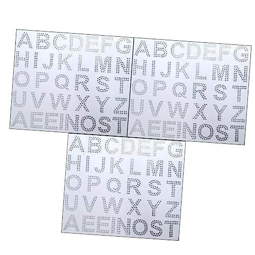 BESPORTBLE 3Blätter Glitzerbuchstaben Aufkleber Dekorative Strassbuchstaben Für Kleidung Taschen DIY Selbstklebende Diamant Aufkleber Zur Personalisierung Von Accessoires von BESPORTBLE
