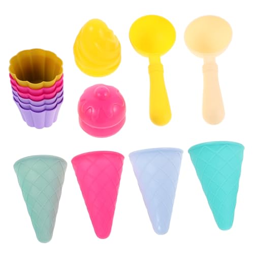 BESPORTBLE 3Er-Set Teiliges Sandspielzeug für Ergonomische Eiscreme Sandformen aus Robustem Leichtes Outdoor Strandspielzeug mit Verschiedenen Eiscreme Motiven für Spielspaß Am Meer von BESPORTBLE