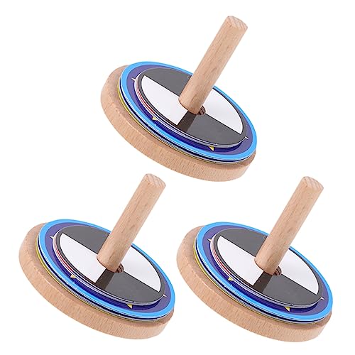 BESPORTBLE 3Sätze Bunter Holzkreisel für Teiliges aus Hochwertigem Holz Tragbar für Outdoor Fördert Kreativität und Hand Auge Koordination Jungen von BESPORTBLE