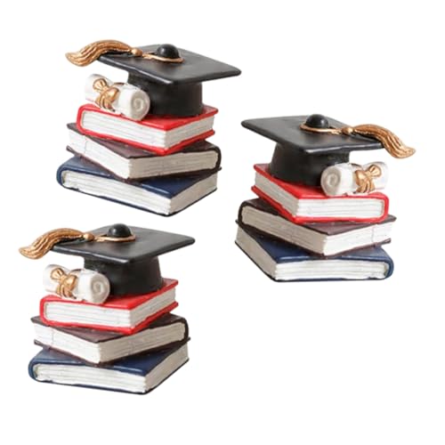 BESPORTBLE 3Stücke Abschluss Cupcake Topper Doktorhut Und Gestapelte Kuchendekoration Für Graduierungsfeiern Tortendeko Für Schulabschluss Und Feierliche Anlässe von BESPORTBLE