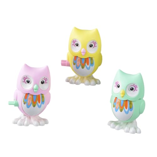 BESPORTBLE Eulen Uhrwerkspielzeug 3 Stücke für Kinder Energiesparendes Farbenfrohes Aufziehspielzeug im Cartoon Design Lustiges Spielzeug für Kleinkinder und Babys für Spiel und Entwicklung von BESPORTBLE