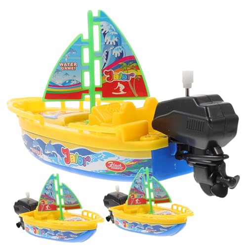 BESPORTBLE 3Stücke Badespielzeug für Kleinkinder Aufziehbares Segelboot Bunten Farben Schwimmendes für Badewanne und Pool Fördert Hand Augen Koordination und Spielspaß von BESPORTBLE