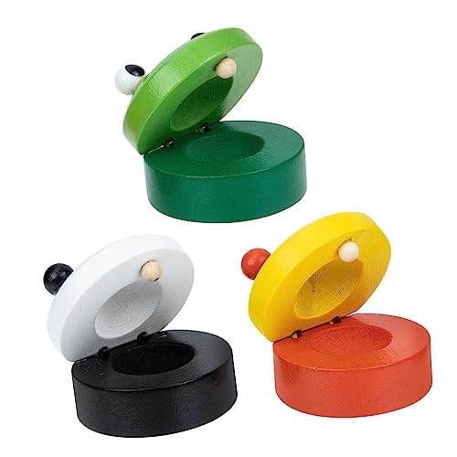 BESPORTBLE 3Stücke Castagnetten Musikinstrumente Für Pädagogisches Für Frühe Musikerziehung Für Jungen Und Holzspielzeug Percussion Instrumente von BESPORTBLE