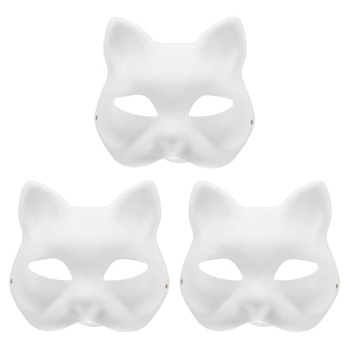 BESPORTBLE 3Stücke DIY Katzenmaske aus Umweltfreundlichem Papier Leere Handbemalte Masken für Halloween Cosplay und Kostümpartys Kreative Bastelmaske für Erwachsene BESPORTBLE 3Stücke DIY Katzenmaske aus Umweltfreundlichem Papier Leere Handbemalte Masken für Halloween Cosplay und Kostümpartys Kreative Bastelmaske für Erwachsene von BESPORTBLE