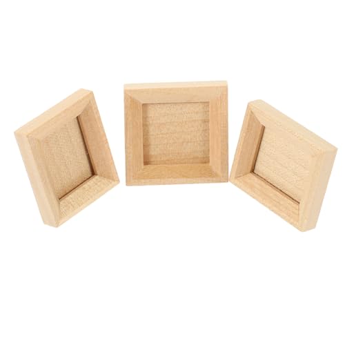BESPORTBLE 3Stücke Fotorahmen Aus Holz Dekorative Bilderrahmen Für Puppenhaus DIY Mini Hausdekor Accessoire Vertikale Und Horizontale Modelle Kleinformat von BESPORTBLE