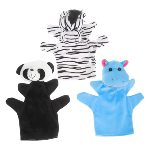 BESPORTBLE 3Stücke Handpuppen Pädagogische Tierpuppen Für Zebra Panda Für Geschichtenerzählen Und Rollenspiele von BESPORTBLE