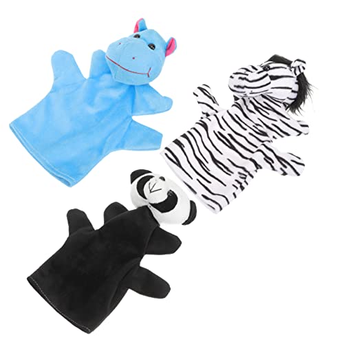 BESPORTBLE 3Stücke Handpuppen Realistische Tierpuppen Für Zebra Und Panda Pädagogisches Kreativität Und Geschichtenerzählen von BESPORTBLE