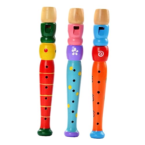 BESPORTBLE 3Stücke Holz Piccolos Musikinstrumente Zufällige Farben Für Musikalische Frühförderung Musikspielzeug Kinderinstrumente Kreative Spielmöglichkeiten von BESPORTBLE