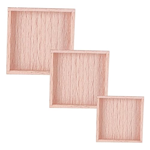 BESPORTBLE 3Stücke Holz Servierschalen Handgefertigte Mini Holzschalen Für Puppenhaus Dekoratives Küchenzubehör Aus Buchenholz von BESPORTBLE