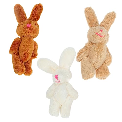 BESPORTBLE 3Stücke Kaninchen Plüschspielzeug Weiche Und Süße Kaninchenpuppen Für DIY Taschenanhänger Kreative Handwerksdekoration von BESPORTBLE