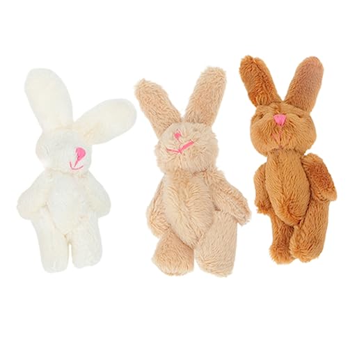 BESPORTBLE 3Stücke Kleine Kaninchen Plüschpuppen Süßes Weiches Bunny Für DIY Taschenanhänger von BESPORTBLE