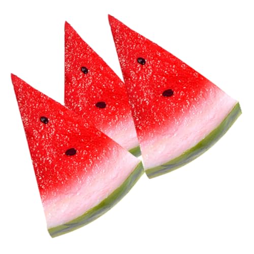 BESPORTBLE 3Stücke Künstliche Wassermelonenscheiben Realistische Fake Deko Für Fotorequisite Farbige Wassermelonenmodelle Ohne Geruch Pflegeleicht Und Langlebig von BESPORTBLE