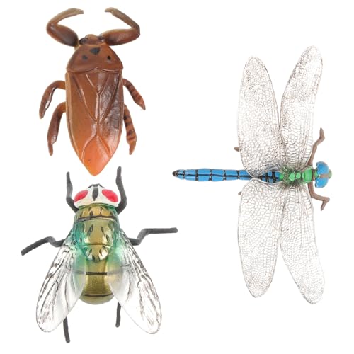 BESPORTBLE 3Stücke Lustige Insektenmodelle Für Lernspielzeug Kognitiven Fähigkeiten Mit Fliege Wasserwanze Und Libelle Haushaltskinderspielzeug Für Neugierige von BESPORTBLE