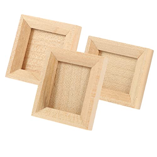 BESPORTBLE 3Stücke Mini Fotorahmen Aus Holz Für Puppenhaus Und DIY Projekte Kleine Bilderrahmen Vertikaler Und Horizontaler Ausführung Für Dekoration Und Modellbau von BESPORTBLE