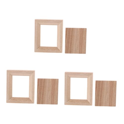 BESPORTBLE Realistische Mini-fotorahmen 3 Stück Holz Puppenhaus Bilderrahmen Zimmer Box Zubehör BESPORTBLE Realistische Mini-fotorahmen 3 Stück Holz Puppenhaus Bilderrahmen Zimmer Box Zubehör von BESPORTBLE