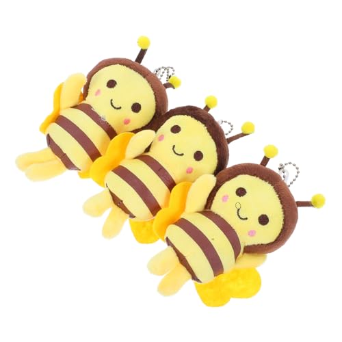 BESPORTBLE 3Stücke Plüsch Bienen Anhänger Süße Bienenschlüsselanhänger Und Geldbörsenornamente Ausgestopfte Bienenpuppen Zum Dekorieren Von Rucksäcken Und Schlüsseln von BESPORTBLE