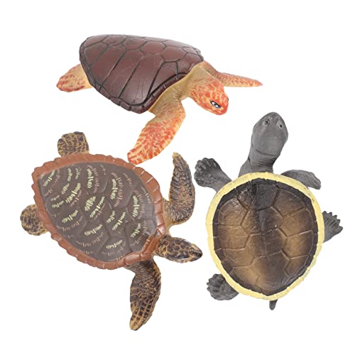 BESPORTBLE 3stücke Teiliges Schildkrötenmodell Set Realistische Miniatur Tierskulpturen Lernspielzeug Für Sammler Dekorative Figuren Für Meeresliebhaber von BESPORTBLE