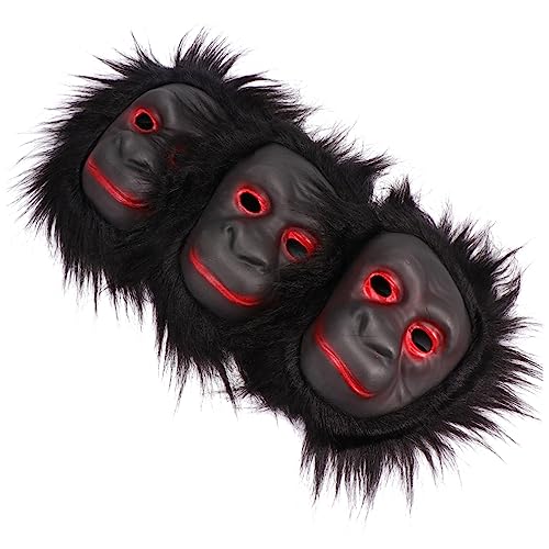 BESPORTBLE 3Stücke Schimpansenmasken Lustige Halloween Masken Aus Plüsch Für Männer Und Frauen Tierische Kostüm Requisite Für Maskenfest Und Halloween Feiern von BESPORTBLE