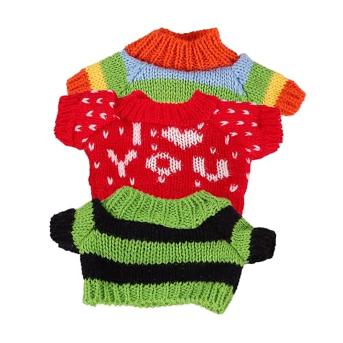 BESPORTBLE 3Stücke Teiliges Bärenpuppenkleidung Wiederverwendbare Puppenoberteile Und Regenbogenstreifen Für Puppen Und Kuscheltiere von BESPORTBLE