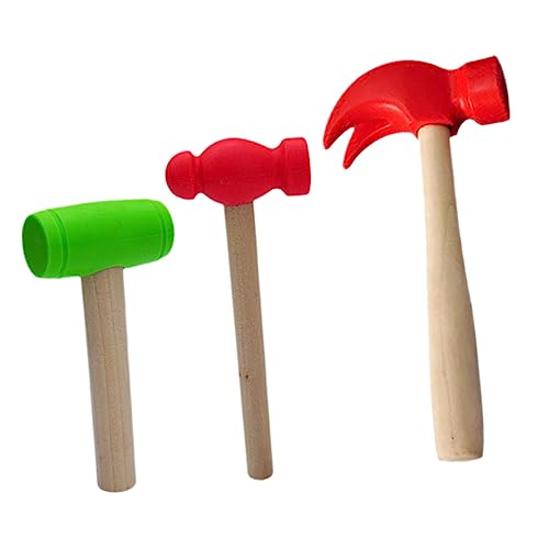 BESPORTBLE 3Stücke Teiliges Hammerspielzeug für Kreatives Holzspielzeug Grünem Hammer Fördert Motorische Fähigkeiten und Wahrnehmung Sicheres und Robustes Design von BESPORTBLE
