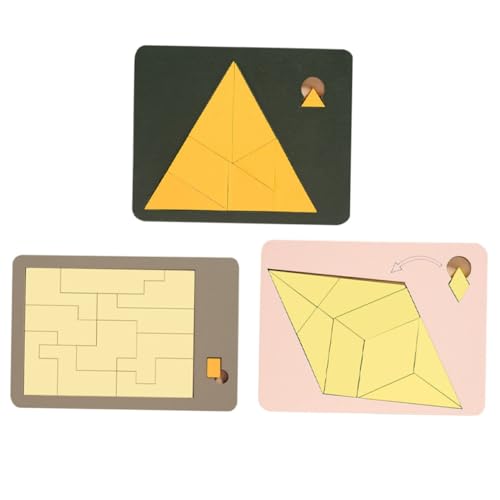 BESPORTBLE 3Stücke Teiliges Holzpuzzle Für Pädagogisches Kreativität Und Problemlösungsfähigkeiten Sicheres Und Hochwertiges Design Für Kleinkinder Für Interaktive von BESPORTBLE