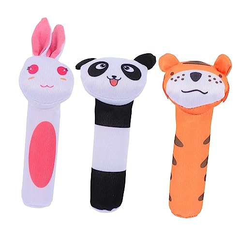 BESPORTBLE 3Stücke Teiliges Neugeborenen Plüsch Rasselspielzeug Tierische Greiflinge Für Weiche Bell Sticks Für Sinnliches Für Sinneserfahrungen von BESPORTBLE