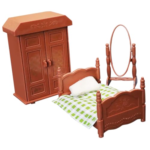 BESPORTBLE 3Stücke Teiliges Schlafzimmer Für Puppenhaus Realistische Dekoration Dekorative Puppenmöbel Für Kreative Spielideen Und Puppenstubenmöbel BESPORTBLE 3Stücke Teiliges Schlafzimmer Für Puppenhaus Realistische Dekoration Dekorative Puppenmöbel Für Kreative Spielideen Und Puppenstubenmöbel von BESPORTBLE