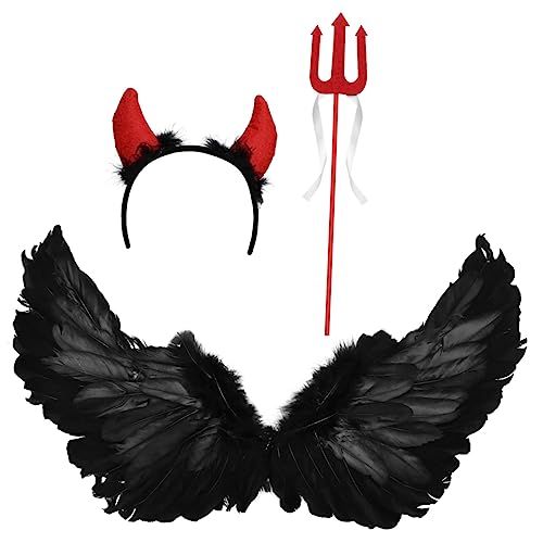 BESPORTBLE 3Stücke Teiliges Teufel Kostümset Mit Elastischen Hörnern Für Halloween Feiern Accessoire Für Erwachsene Ergänzung Für Kostümpartys BESPORTBLE 3Stücke Teiliges Teufel Kostümset Mit Elastischen Hörnern Für Halloween Feiern Accessoire Für Erwachsene Ergänzung Für Kostümpartys von BESPORTBLE