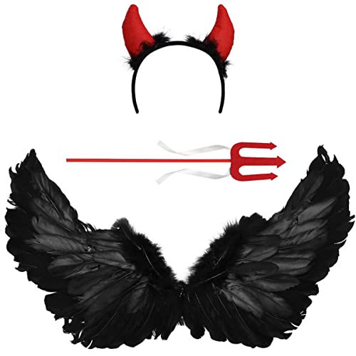 BESPORTBLE 3Stücke Teufel Kostüm Teiliges für Halloween Cosplay Accessoire mit Teufelsflügeln für Partys und Rollenspiele Geeignet für Erwachsene Ab BESPORTBLE 3Stücke Teufel Kostüm Teiliges für Halloween Cosplay Accessoire mit Teufelsflügeln für Partys und Rollenspiele Geeignet für Erwachsene Ab von BESPORTBLE