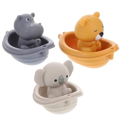 BESPORTBLE 3er Set Teiliges Stapelbares Badespielzeug für Kleinkinder Schwimmende Boote und Tier Handpuppen Koala Flusspferd Tiger Sicheres Wasserspielzeug für Mädchen und Junge Mädchen von BESPORTBLE
