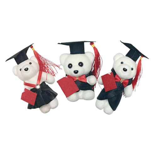 BESPORTBLE 3pcs Abschlusssaison Bär Plüschspielzeug Doktor Bären Absolventen Stofftiere Abschlussgeschenke Für Kindergarten High School Und College (Stehen, Sitzen, Rock) von BESPORTBLE