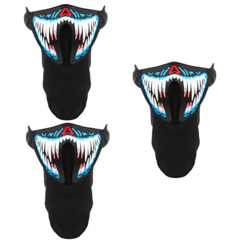 BESPORTBLE 3stücke Halloween Maske Mit Sprachsteuerung Face Mask Für Partys Cosplay Und Festivals Atmungsaktiv Und Leuchtend Für Nächtliche Veranstaltungen Und Kostümpartys von BESPORTBLE