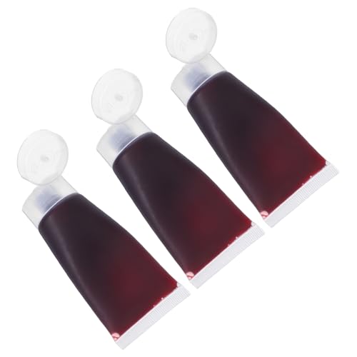 BESPORTBLE 3stücke Künstliches Essbares Blut Horrorfilm-Requisiten Dickes Blut Für Vampir-Cosplay Make-up Halloween-Dekoration Requisitenblut Für Party-streiche von BESPORTBLE