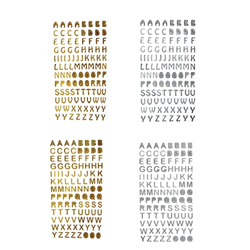 BESPORTBLE 4 Blätter Goldene und Silberne Buchstabenaufkleber Teiliges für Scrapbooking DIY Fotoalben und Tagebücher Selbstklebende Dekorationssticker für Kreative Projekte BESPORTBLE 4 Blätter Goldene und Silberne Buchstabenaufkleber Teiliges für Scrapbooking DIY Fotoalben und Tagebücher Selbstklebende Dekorationssticker für Kreative Projekte von BESPORTBLE