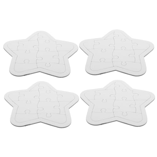 BESPORTBLE 4 Blätter Leere Puzzleteile zum Bemalen DIY Bastelbedarf Puzzlespiel Kreatives Zeichnen Malpuzzle aus Stabilem Papier für Spielerisches Lernen und Kognitive von BESPORTBLE