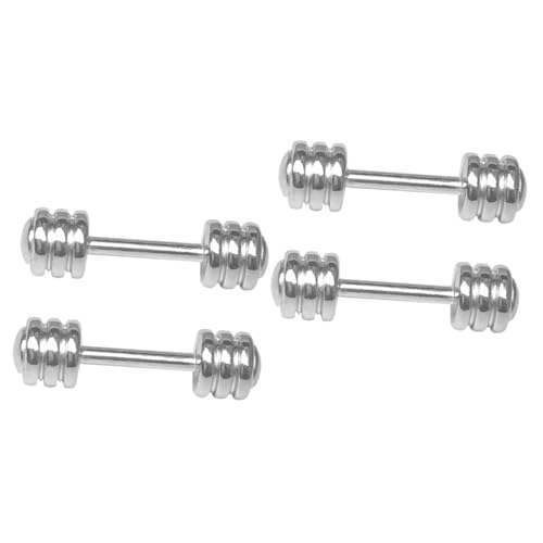 BESPORTBLE 4 Miniatur Hanteln Metall Deko Mini Fitness Modell Puppenhaus Zubehör Gym Dekoration für Miniaturmöbel von BESPORTBLE