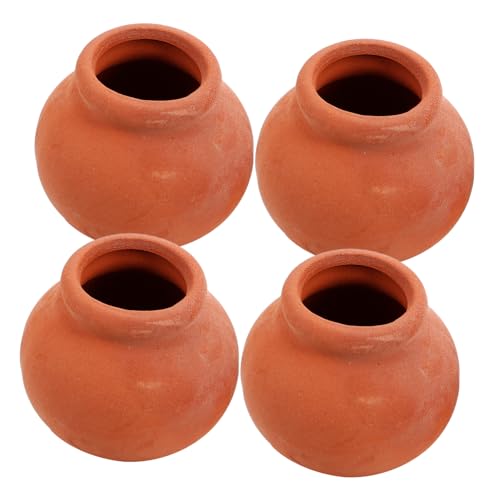 BESPORTBLE 4 Miniatur-tontöpfe, Kleine Keramik-kaktusblumen-sukkulentententöpfe Für Feengartenpflanzen Und Tischdekoration von BESPORTBLE