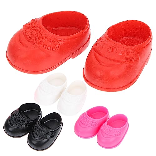 BESPORTBLE 4 Paare Miniatur Puppenschuhe Flache Puppen Schuhe Dekorative Mini Schuhe für Mädchen Puppen Zubehör in Dunkel Weiß Rot Rosa BESPORTBLE 4 Paare Miniatur Puppenschuhe Flache Puppen Schuhe Dekorative Mini Schuhe für Mädchen Puppen Zubehör in Dunkel Weiß Rot Rosa von BESPORTBLE