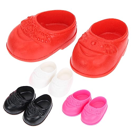 BESPORTBLE Miniatur Puppenschuhe 4 Paar für Mädchenpuppen Dekorative Kleiner Schuhmodelle für Puppenhaus und Spielzeug von BESPORTBLE